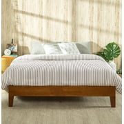 Zinus Wen Deluxe Wood Platform Bed Frame, Cherry Finish, King