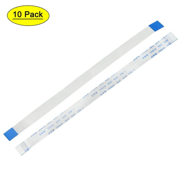 Unique Bargains 15pins Flexible Flat Cable FPC FFC A Type Ribbon Cable PE White 10Pcs