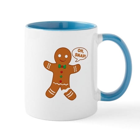 CafePress - Oh Snap Gingerbread Man - 11 oz Ceramic Mug - Novelty Coffee Tea Cup