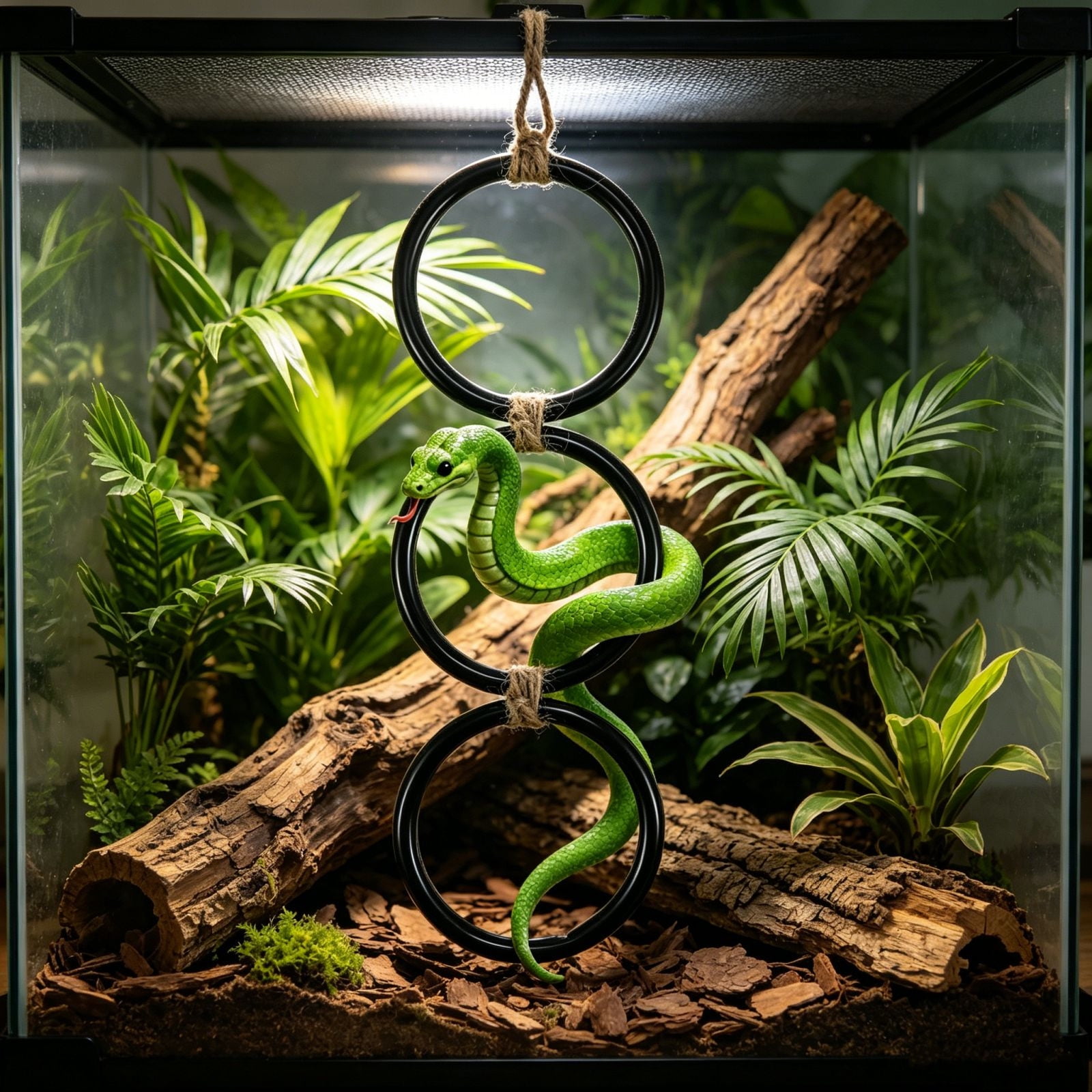 Reptile Circular Climbing Frame,Easy Clean Climbing Accessory Terrarium Decor for Snake Lizard Gecko Chameleon