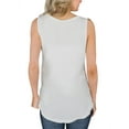 thumbnail image 3 of Summer Casual V-neck Shirt Sleeveless Solid Button Tank Top, 3 of 5