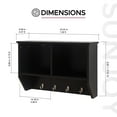 thumbnail image 4 of Sunjoy Black Hanging Storage Wall Shelf with Hooks, 4 of 9