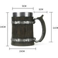 thumbnail image 3 of PATLOLLAV Large Capacity Wood Imitation Barrel Stainless Steel Beer Mug, Pirate Viking Cup Fantasy Medieval Tavern Wood Tankard for Bar Restaurant Home Decor, 3 of 8