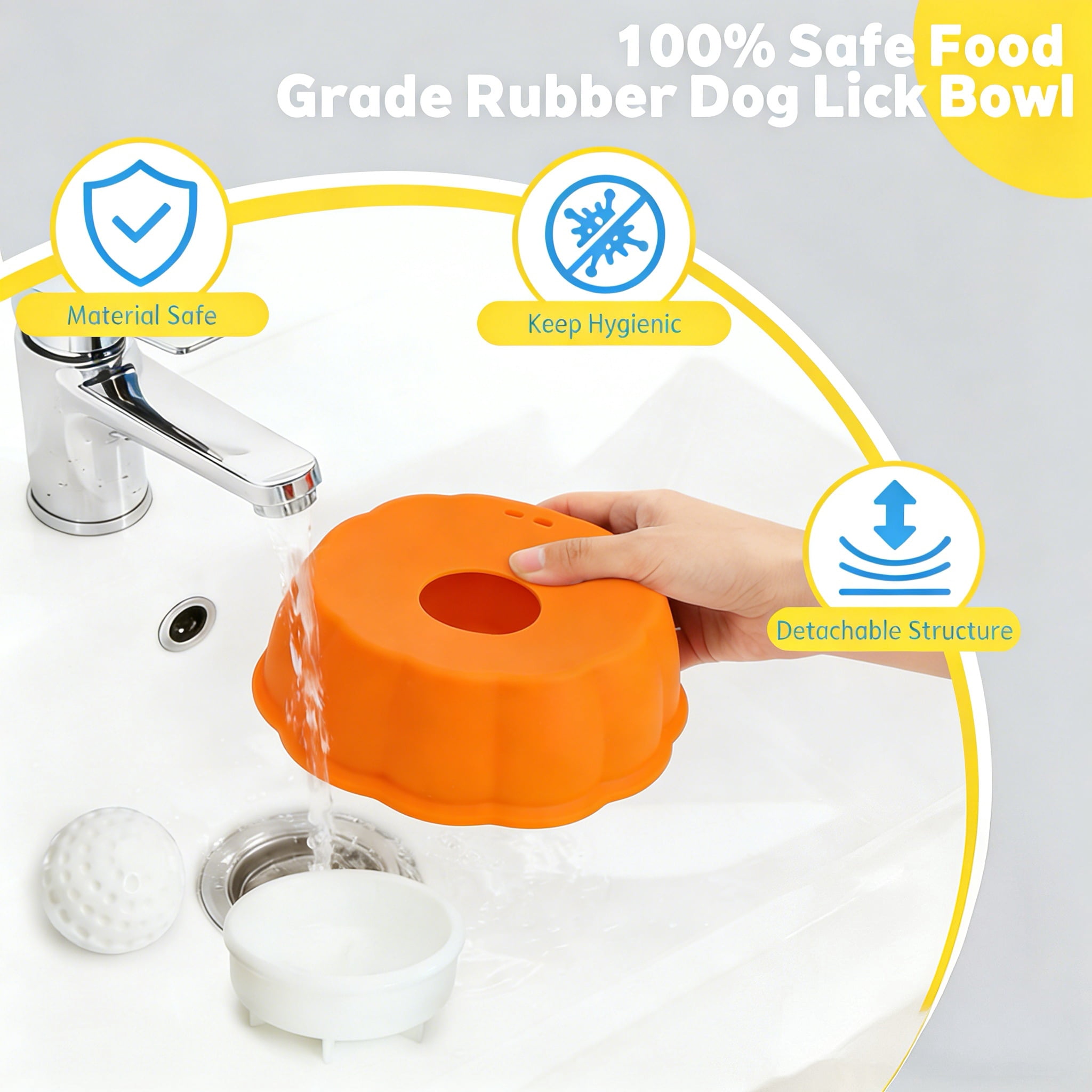 Dog Slow Feeder, Wet Food Liquid Treat Bowl, Anti-Slip Stable Bone Broth Dog Lick Bowl for All Breeds