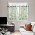 thumbnail image 5 of Flower Green Kitchen Curtains Short 54 Inch Length, Blue Pink Daisy Wildflower Floral Botanical Grommet Top Bedroom Living Room Curtains, Light Filtering Cafe Curtain Drapes 2 Panels Set 84''x54'', 5 of 9