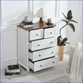 thumbnail image 2 of Dressers 5-Drawer Tall Chest of Drawers, White Wood Storage Cabinet | Ivory White | MDF,Pine, 2 of 8