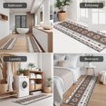thumbnail image 5 of Brown Geometric Striped Pattern Kitchen Rugs Sets Of 3,Kitchen Runner Rugs Non Skid Washable,Decorative Kitchen Floor Mats for Kitchen,Sink,Laundry,17"x30"+ 17"x47" + 17"x59", 5 of 6