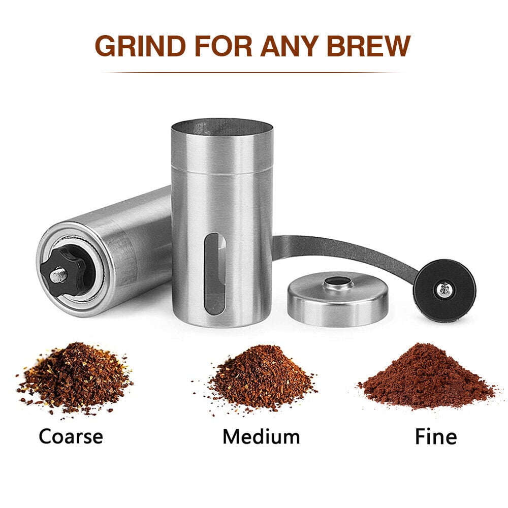 Portable Manual Coffee Grinder Bean Stainless Steel with Ceramic Burr Hand Crank