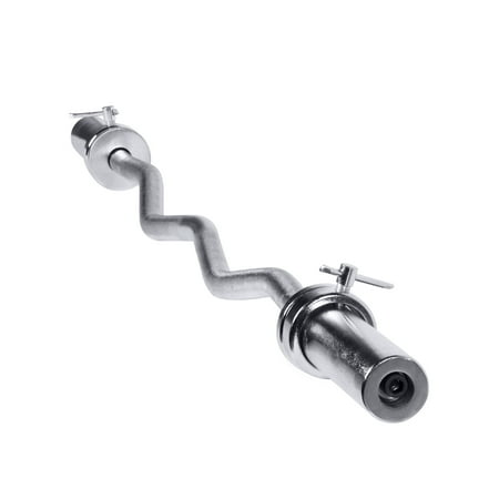 CAP Barbell 47 in. Olympic EZ Curl Bar with Collars, 200lb Capacity, Chrome