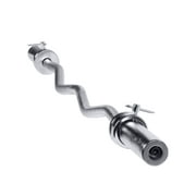 CAP Barbell 47 In. Olympic EZ Curl Bar with Collars, 200lb Capacity, Chrome