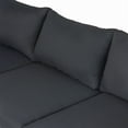 thumbnail image 4 of Christopher Knight Home Patio 3 Seater Sofa, Solid Wood Frame with Cushions, Dark Grey, 4 of 6