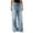 Blue, variant on Venzia Womens Wide Leg Jeans Crossover Waisted Baggy Straight Leg Jeans Loose Trendy Denim Pants with Pockets