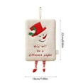 thumbnail image 3 of Vfedsrsge Christmas Soft Flock Hand Towel with Hanging Loop - Absorbent White Decorative Towel for Kitchen & Bathroom, Festive Holiday Decor, 3 of 6