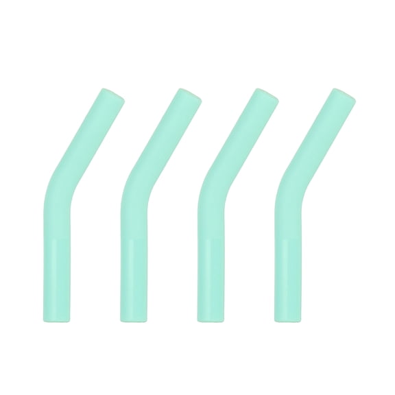 Uxcell 4Pcs Silicone Straw Tips, Silicone Straw Elbows Tip, Soft Reusable Metal Straw Covers Fit for 8mm/0.31" OD Stainless Steel Straws, Mint Green