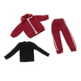 thumbnail image 4 of Figura de acción masculina a escala 1/12, ropa deportiva, camisa básica, pantalones casuales, abrigo, conjunto de piezas de ropa para muñeca de 6 Rojo, 4 of 10