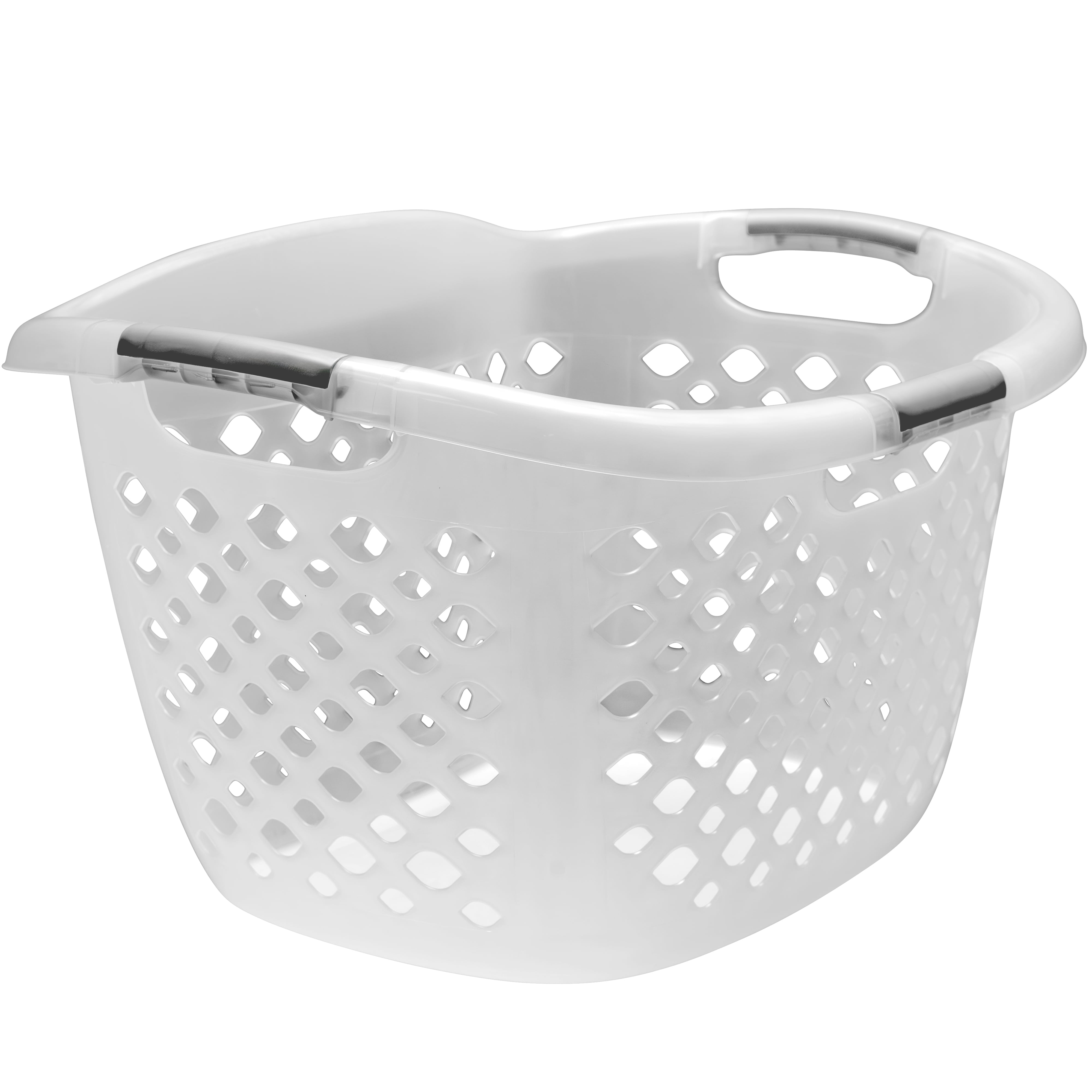 Home Logic 1.8 Bushel Hip Grip Plastic Laundry Basket, Clear, Adult / Tween