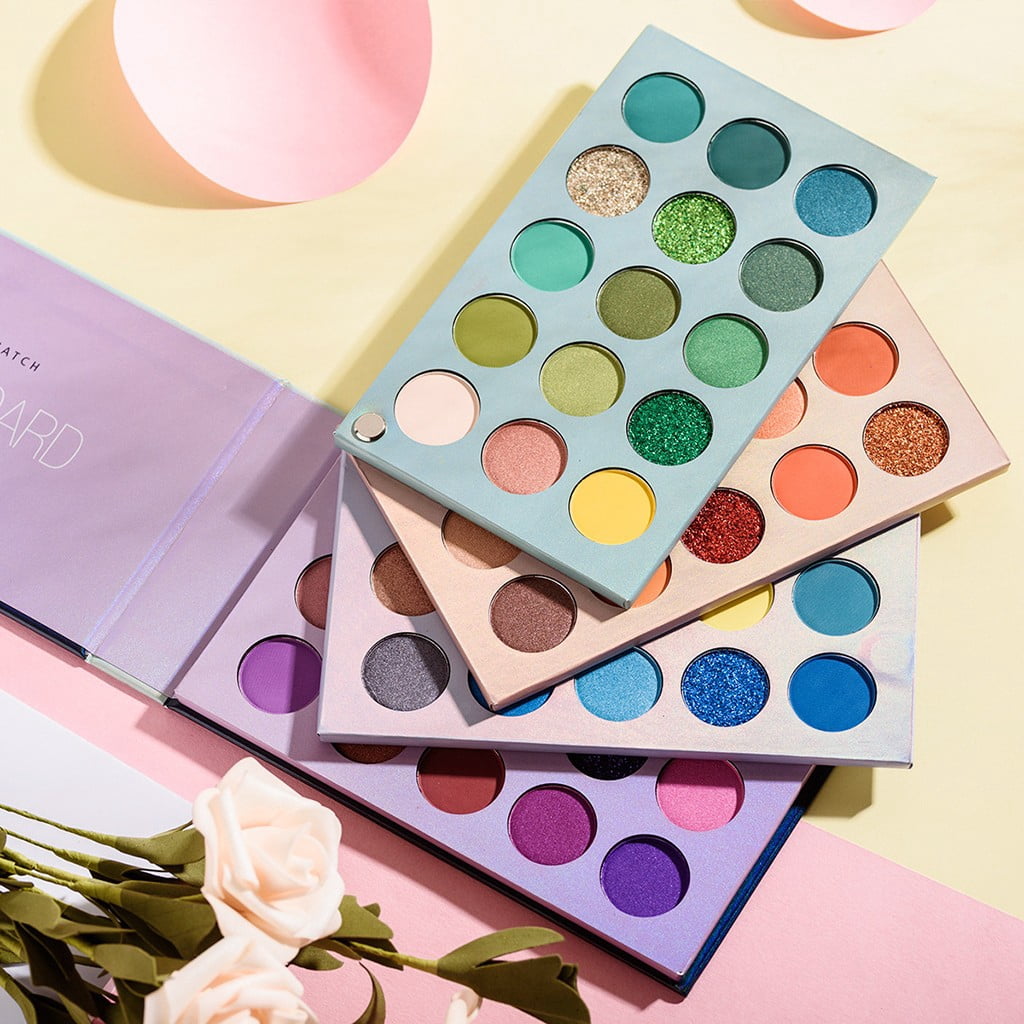 60-Color Eyeshadow Palette - Four-Layer Stereoscopic Eye Shadow, 60 Colors Glitter Pigment Metalic, Matte Pearl Shimmer Finish, Cosmetic Makeup Kit for Women Party Holiday Gift