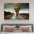 thumbnail image 4 of Single Walking Elephant Canvas Poster Bedroom Decor Sports Landscape Office Room Decor Gift,Frame-style,08x12inch(20x30cm), 4 of 8