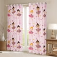thumbnail image 2 of Manfei Cartoon Ballet Princess Black Out Curtains, Pink Bowknot Love Heart Curtains Pack of 2 (42x63 Each), Teens Kids Girls Bedroom Curtains, Window Curtains Decor, 2 of 6