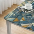 thumbnail image 4 of nygtbtfer Geometric Lines Table Cloth Rectangle Tablecloth Outdoor Washable Winkle and Stain Resistant Spandex Table Cover for Kitchen Dining Tabletop Decoration, 4 of 7