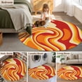 thumbnail image 5 of Round Area Rug 4 Ft, Orange Yellow Washable Non-Slip Circle Carpet for Living Room/Bedroom, Modern Ombre Abstract Aesthetic Art Low-Profile Crawling Mats Collection Rugs for Indoor, 5 of 7