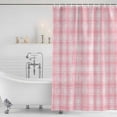 thumbnail image 2 of Polyester Fabric Pink Plaid Shower Curtain, Modern Art Checkered Farmhouse Waterproof Bathtub Curtain Bathroom Decor Set with Hooks 36 x 78 Inches, 2 of 6