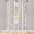 thumbnail image 3 of Ambesonne Animal Print Curtains, Leopards, Pair of 28"x63", White Multicolor, 3 of 5