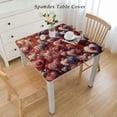 thumbnail image 2 of nygtbtfer Table Cloth, Fitted Tablecloths with Elastic Edge, Wipeable Table Cover for Kitchen Wedding Silver Plant Leaves Flower, 2 of 7