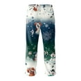 thumbnail image 4 of Fabrcox Christmas Men's Flannel Pajama Pants Winter Warm Elastic Waist Christmas Snowman Xmas Casual Trendy Cozy Christmas Sleepwear Bottoms Navy L, 4 of 5