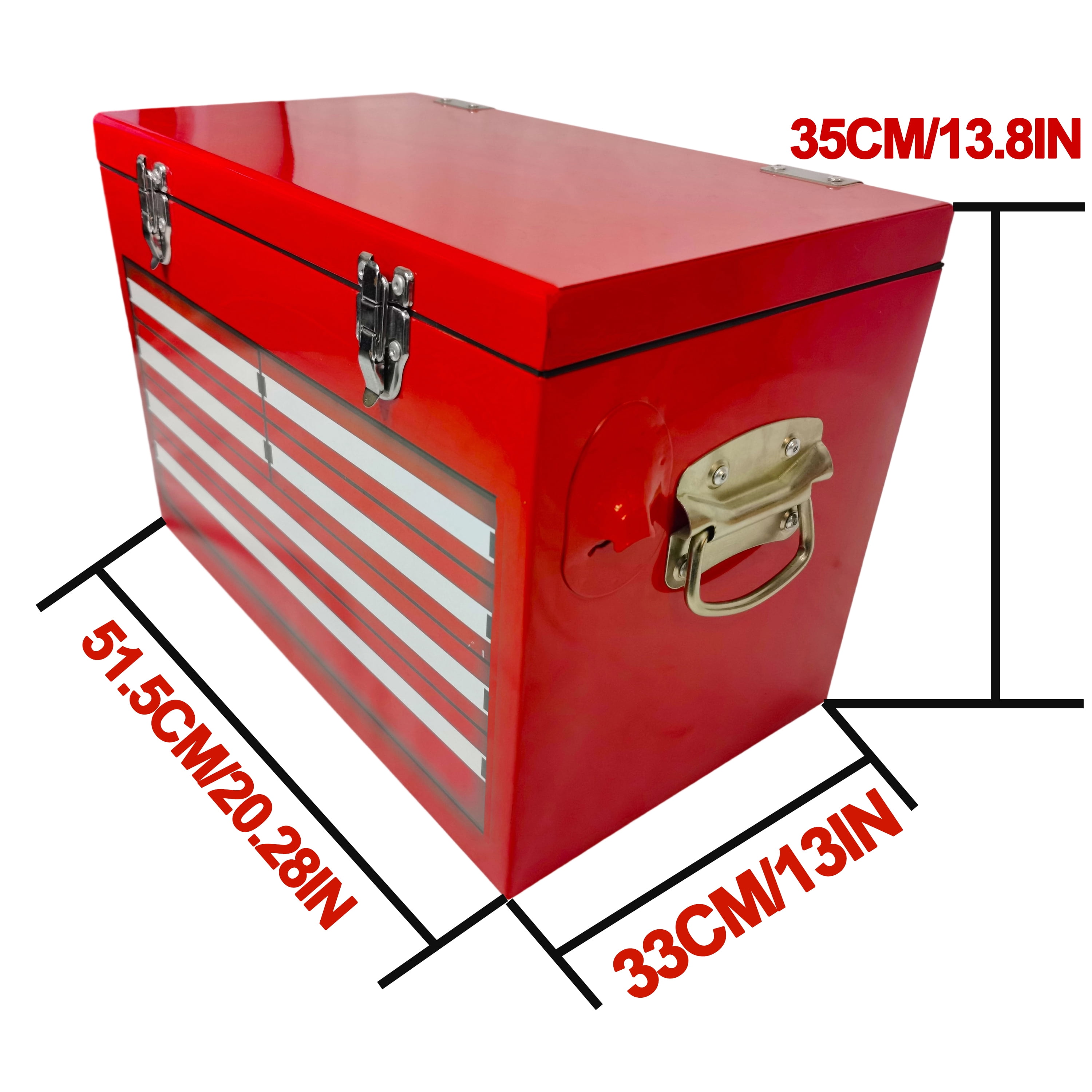 Yakimoto Nostalgia Series 21 Qt. Retro Metal Cooler, Portable Industrial Toolbox Ice Chest for Camping, Tailgating, and Picnics, Red