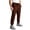 AK14_Brown, variant on Mens Joggers with Zipper Pockets Athletic Workout Track Lightweight Sweatpants Running Gym Training Ankle Strap Pant Wine 2XL