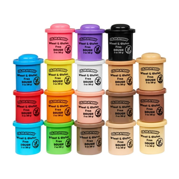 Colorations Wheat & Gluten Free Variety Pack, 18 Colors, 2oz Each | Non-Toxic, Play Dough, Bulk Set, Sensory Kit, Party Favors, Classroom Pack