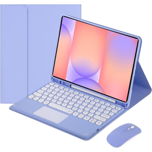 Funda con teclado táctil para Samsung Galaxy Tab S10 Lite/ S10 FE/ S9 FE de 10,9 pulgadas/Tab S9 de 11 pulgadas, con ratón - Teclado Bluetooth táctil magnéticamente desmontable