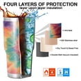 thumbnail image 7 of 30oz Colorful Rainbow Tie Dye Spiral Pattern Tumblers Stainless Steel Tumbler with Lid and Straw,Vacuum Insulated Double Wall Travel Tumbler Cups Mug with Cleaning Brush for Coffee,Tea, 7 of 7