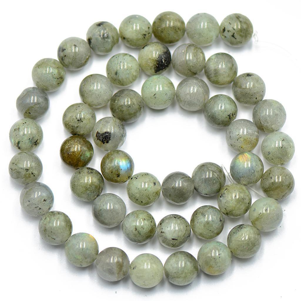 Round Magnificent Natural Matte Black Labradorite Gemstone Beads for JewelryCraft Making
