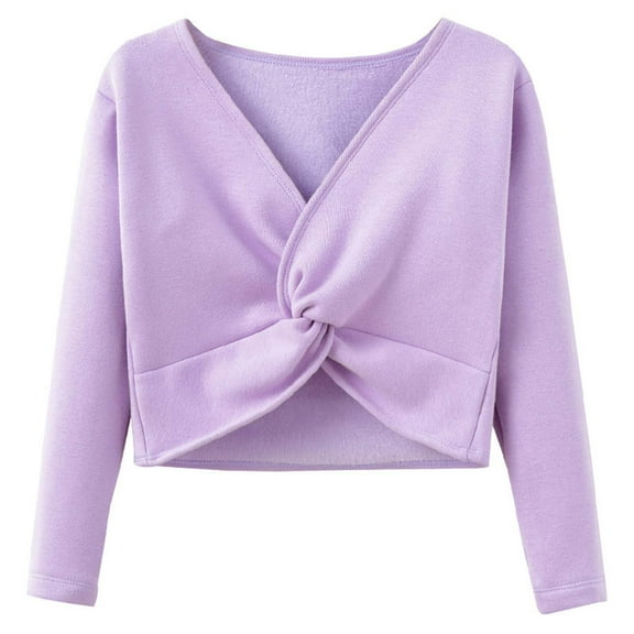 Toddler Girls Shirts Long Sleeve Thermal Layering Vest Ballet Practice Dance Pure Color Lined Top