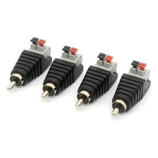 3.5mm RCA Male to Bare Wire, TSV 2Pcs Replacement RCA Male Plug Jack  Connector Adapter to Bare Wire, Open End Audio Video Stereo Speaker RCA  Cable for