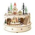 thumbnail image 1 of Caja de música de madera navideña, decoración navideña, adorno navideño de escritorio, caja musical navideña para festivales, fiestas y hogares, 1 of 9
