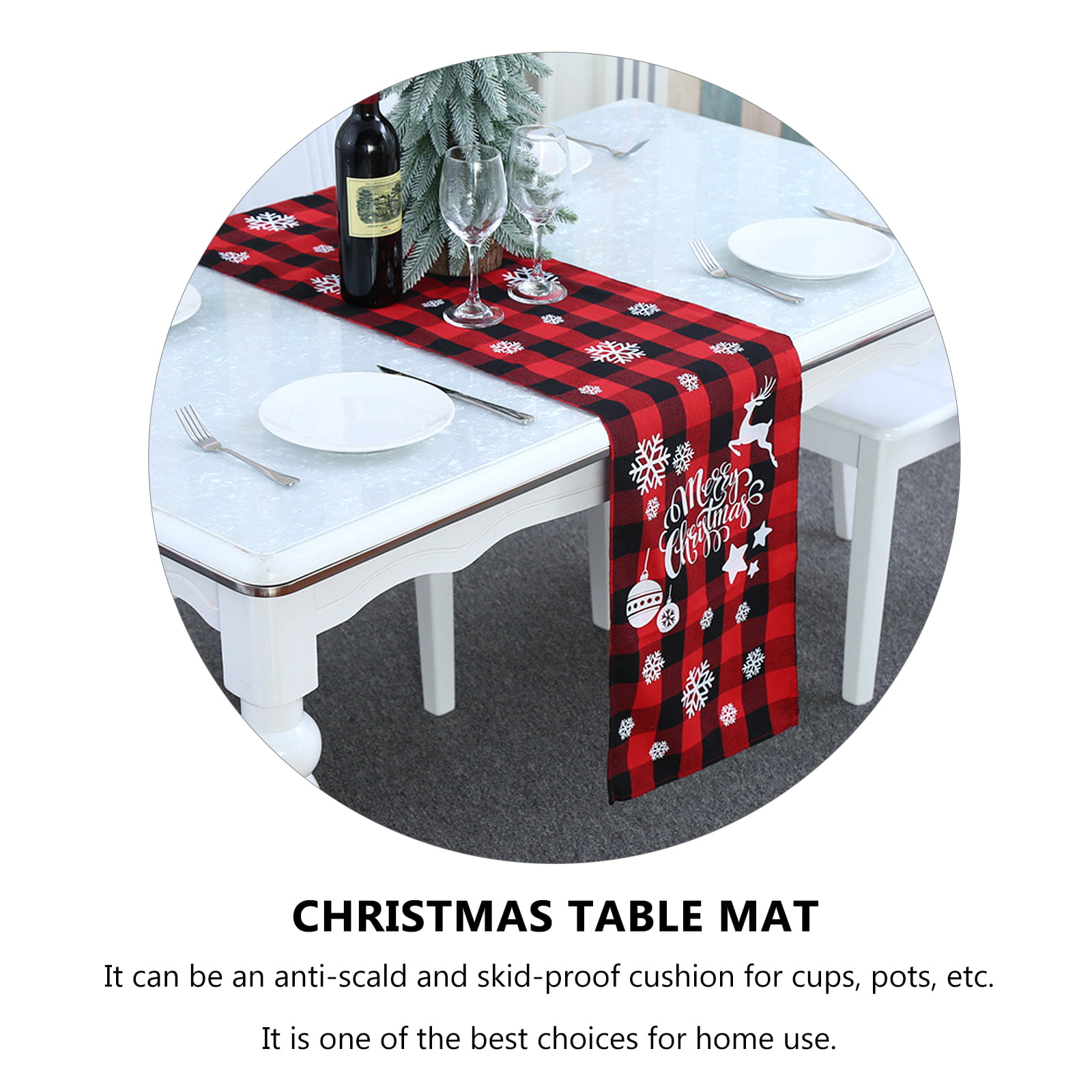 Practical Disposable Xmas Tablecloth Table Cover Cloth Christmas Home Desk Decor 