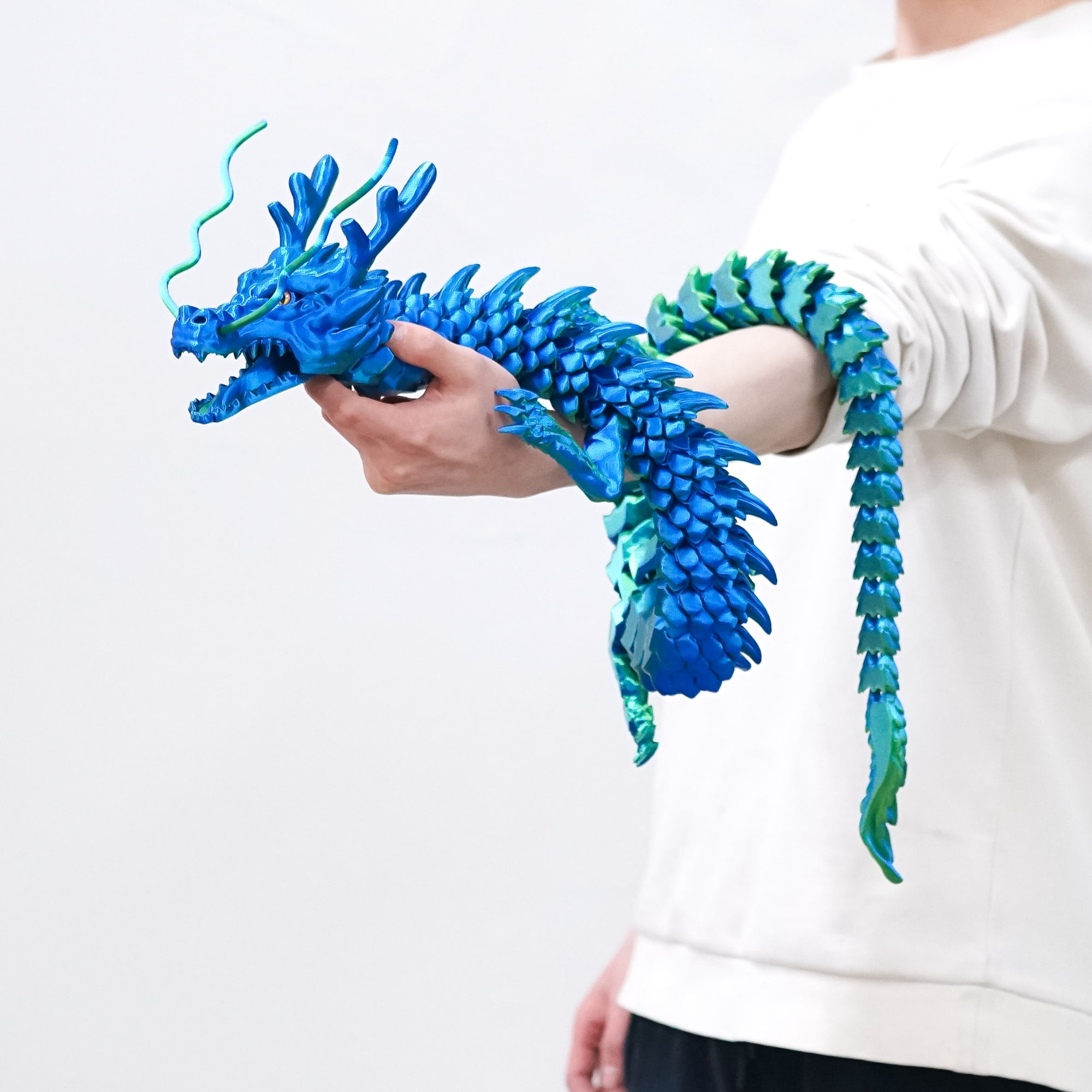 47.3inch Super Large 3D Printed Dragon Models,Flexible Joint Animal lacertid Figurines, 3D Printing Stuff Cheap,Stress Relief, Fidget restlessness, ADHD Toys, Surprise Fantasy Gifts (47.3inch)