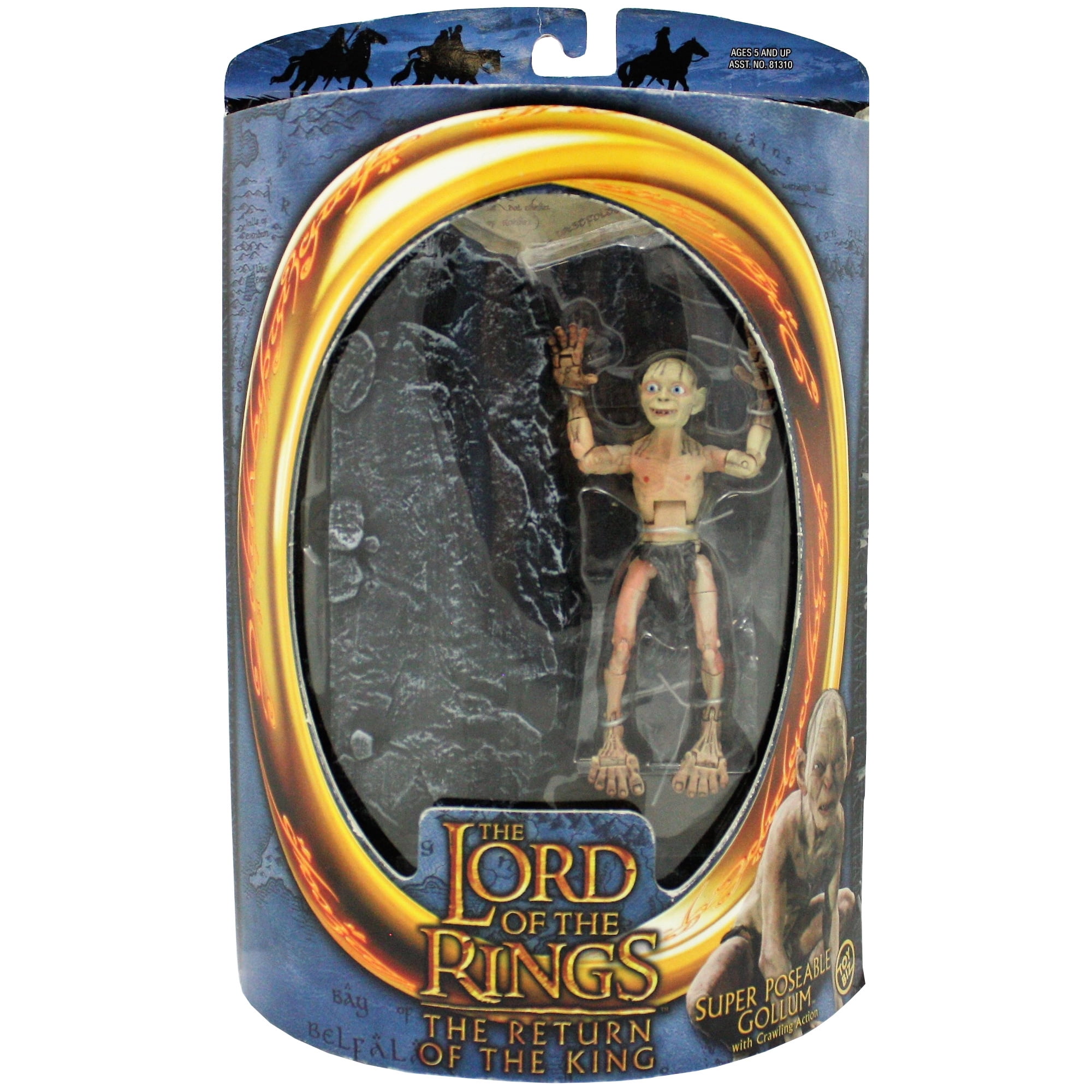 LORD OF THE RINGS RETRUN OF THE KING SUPER POSEABLE GOLLUM SET W/CRAWLING ACTION 