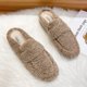thumbnail image 2 of Zapatillas de felpa para mujer, ropa exterior de otoño e invierno, zapatos de algodón con punta cerrada y medio soporte, zapatos de invierno con forro polar, zapatos cálidos de talla grande, 2 of 6