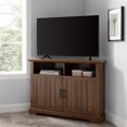 thumbnail image 2 of Walker Edison 44" Grooved Door Corner TV Stand in Dark Walnut, 2 of 8