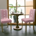 thumbnail image 5 of Chair Covers for Dining Room Set of 6,Merry Christmas Snowflake Texture Stretch Seat Protector Removable Washable Chairs Slipcovers for Kitchen Banquet Wedding Hotel,White Leaves Pine Cone on Red, 5 of 6