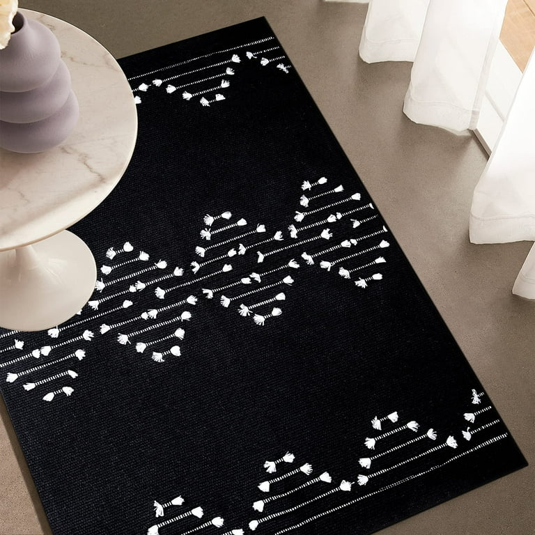 Bathroom rug2'4x1'7feet,runner rug,72x52cm,black rug,black small rug,boho doormat rug,aztec small rug,moroccan door popular mat rug,traditional rug,