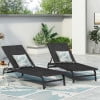thumbnail image 4 of Olurrisa Outdoor Chaise Lounge Set of 2, Aluminum Frame with Breathable Mesh Seat for Patio Poolside Black, 4 of 8