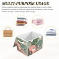 thumbnail image 6 of Yayeee Collapsible Cube Storage Bin with Lid Fabric Closet Decorative Basket with Handles, Pink and White Cat, 6 of 7