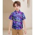 thumbnail image 2 of Lanbubble Boy's Button Down Hawaiian Shirts Short Sleeve Aloha Shirt Cool Cartoon Print Tops, 2 of 6