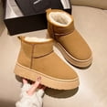 thumbnail image 4 of Botas de nieve de suela gruesa para mujer, de invierno, cortas, con forro polar, gruesas, sin cordones, con relleno de algodón para mujer, 4 of 5