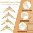thumbnail image 4 of 5 Pieces Wood Appliques Onlays Decorative Wood Applique DIY Appliques and Onlays for Furniture Long Carved Onlay for Bed (5PCS Large Size), 4 of 6